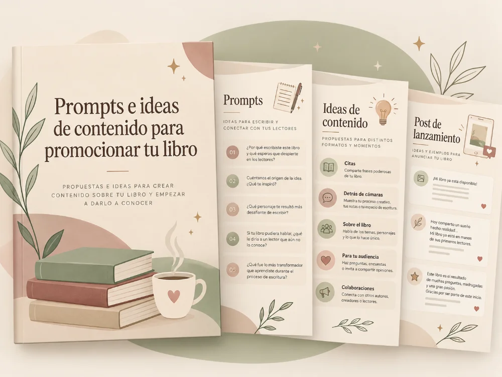 Prompts e ideas de contenido para promocionar tu libro